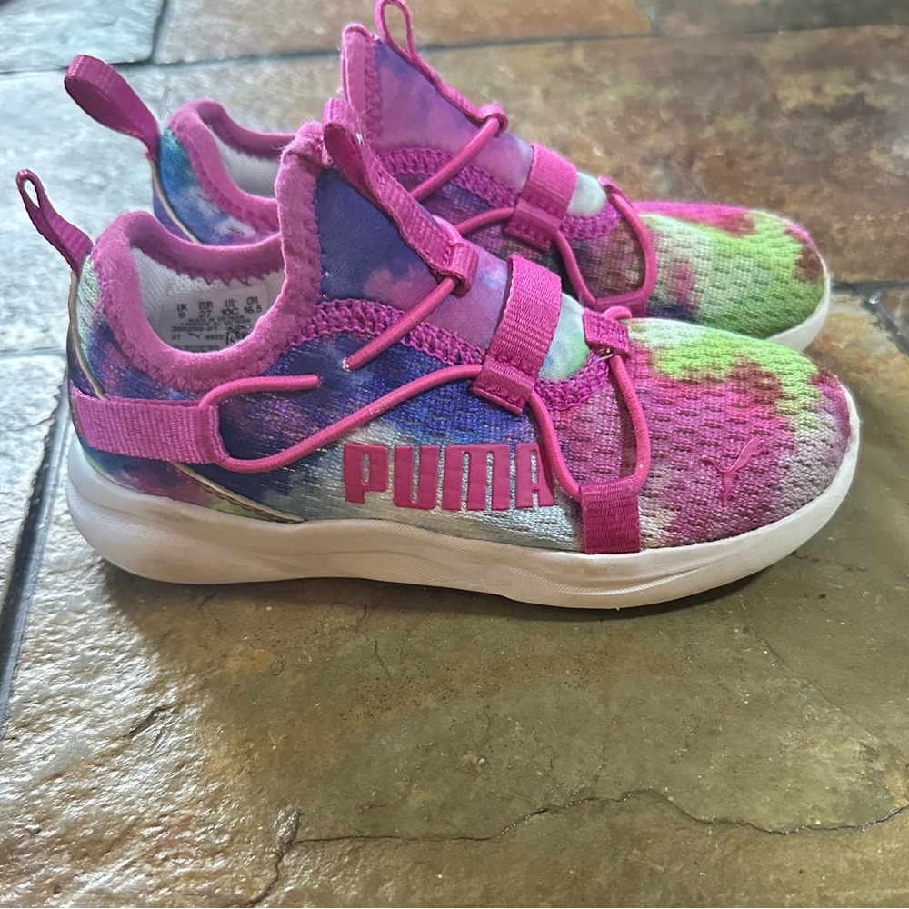 PUMA Kids' Pink and Green Sneakers